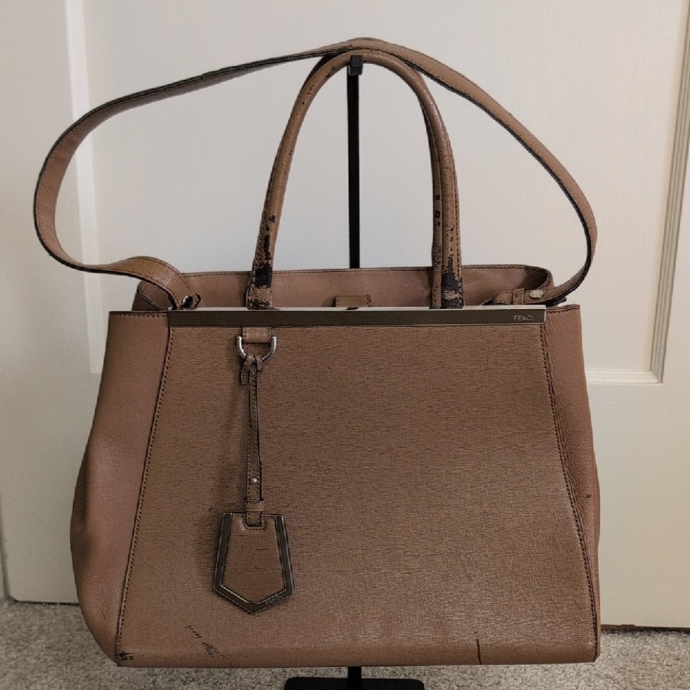 Fendi Tan Leather Tote Bag